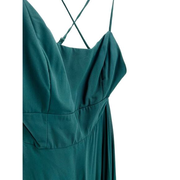 LULU'S SZ S Dreamy Romance Forest Green Backless Bridesmaid Maxi Dress NEW B96 - Picture 5 of 7